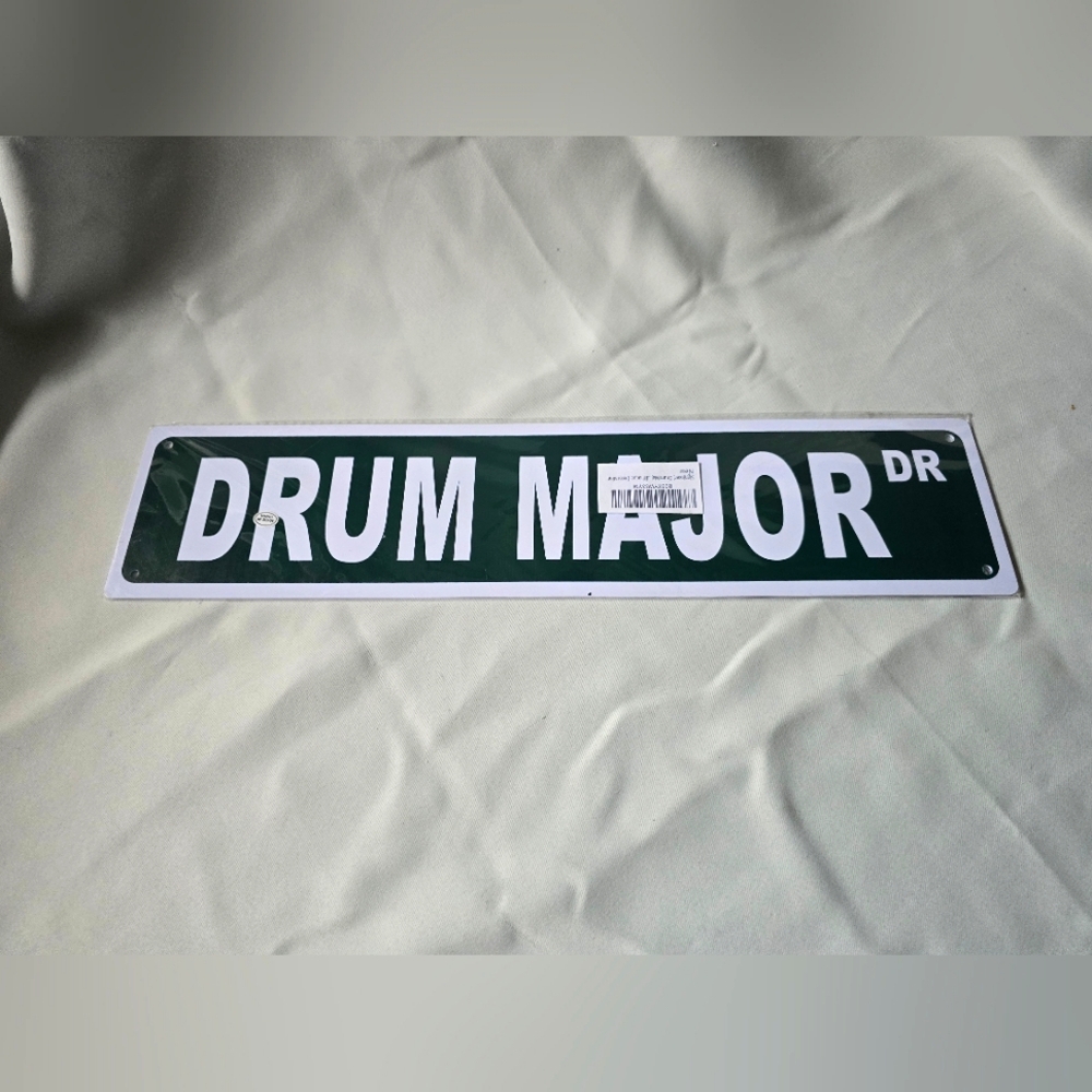 Drum Major Dr. Street Sign Green White Plastic NWT Factory Sealed Indoor Outdoor